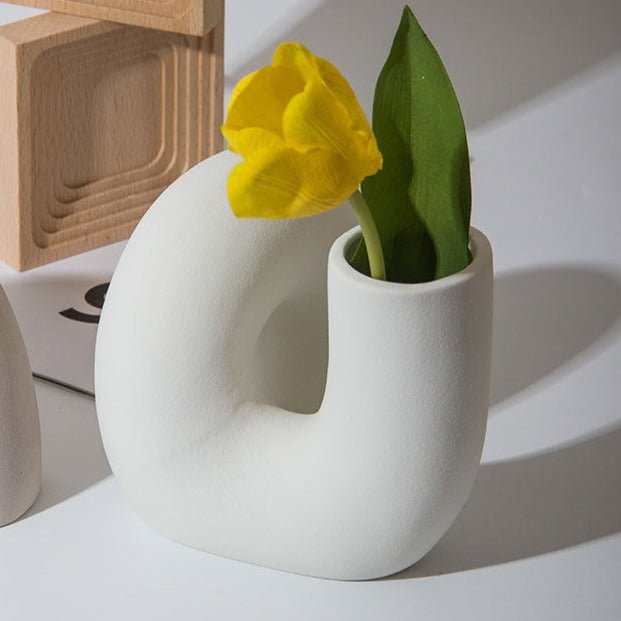 Grand Vase Incurvé Danish Pastel - Blanc - 9