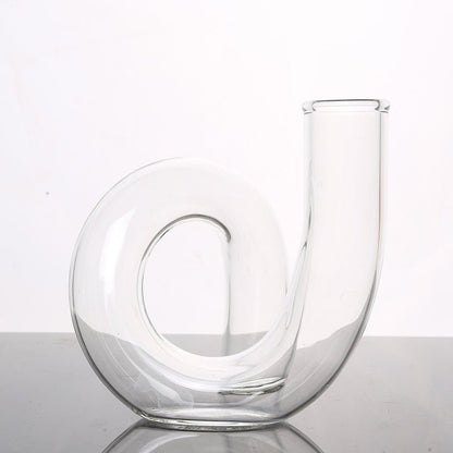 Bougeoir Vase en Verre Incurvé Danish Pastel Transparent  